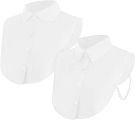2 Pieces Fake Collar for Women Shirts, Detachable Collar Half False Blouse Dickey for Women Girls Outfits Accessory