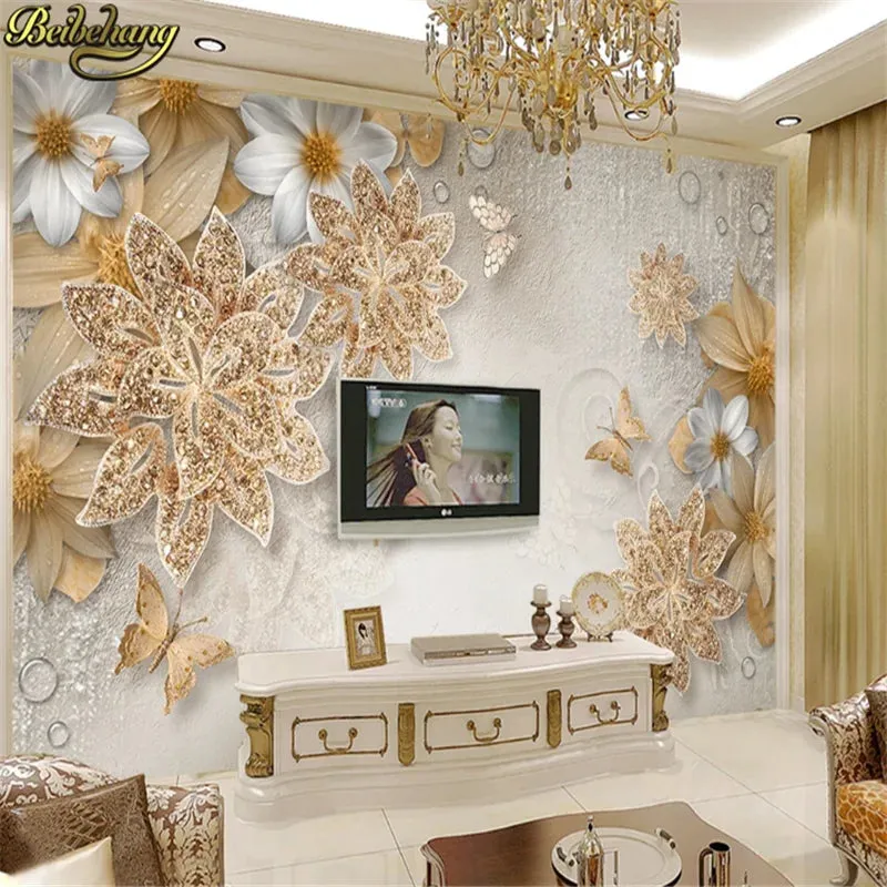3D  living room sofa TV background wall paper bedroom bedroom large murals