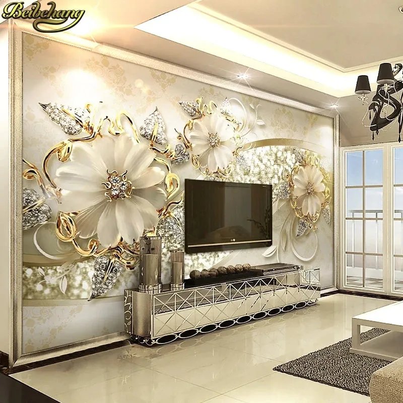 3D  living room sofa TV background wall paper bedroom bedroom large murals