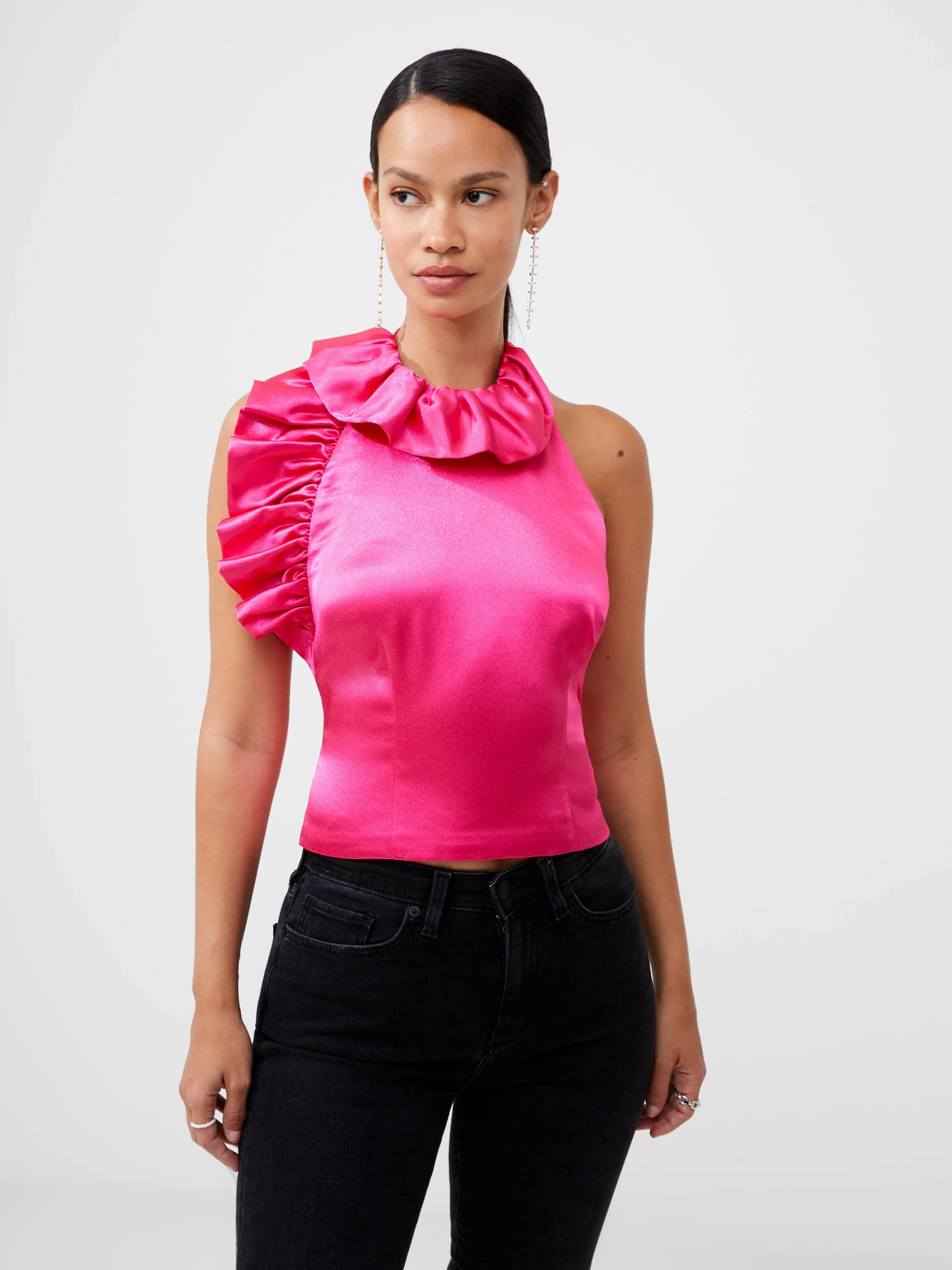 Adora Satin Ruffle Top
