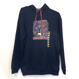 Buckhorn River Mens Size M Black American Flag Stag Shotgun Shells Graphic Hoodie Sweatshirt Fleece Long-Sleeve - Brand New With Tags