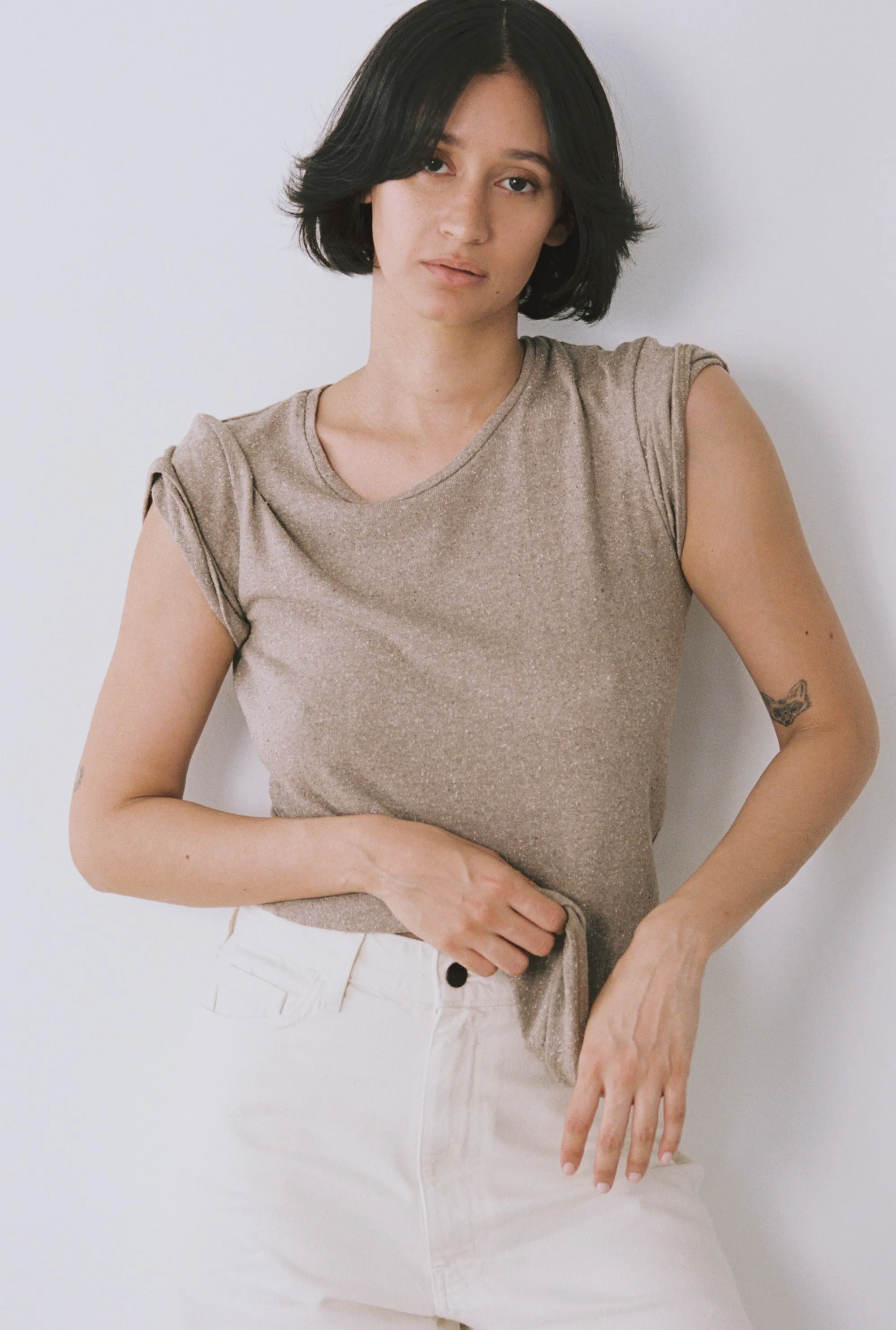 Classic Tee, Regen Silk Noil Jersey, Twig Heather