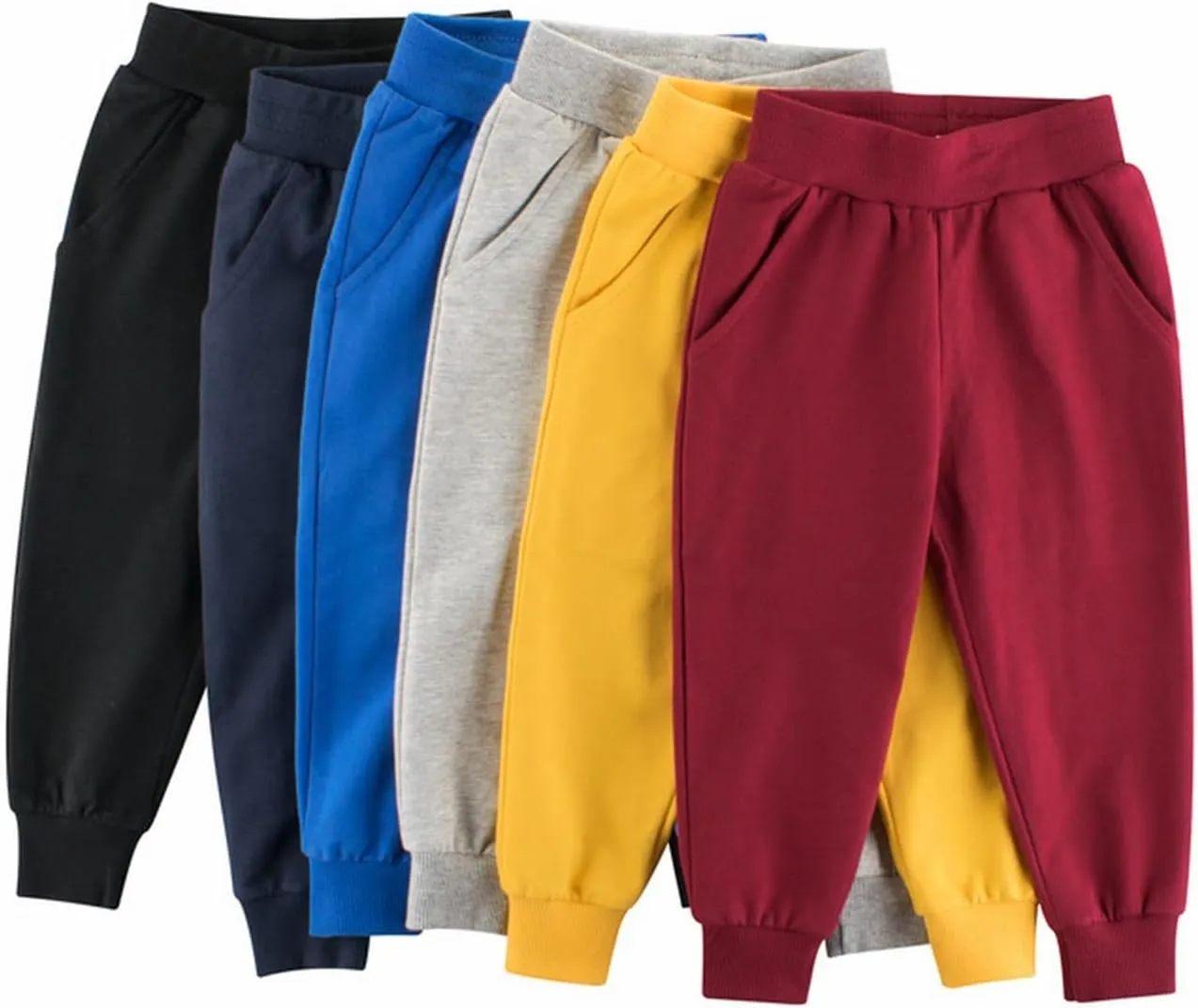 Cotton Solid Color Sweatpants for Boys Girls Elastic Waist Pull On Casual Jogger Pants Kid Toddler Comfy Pants Girls