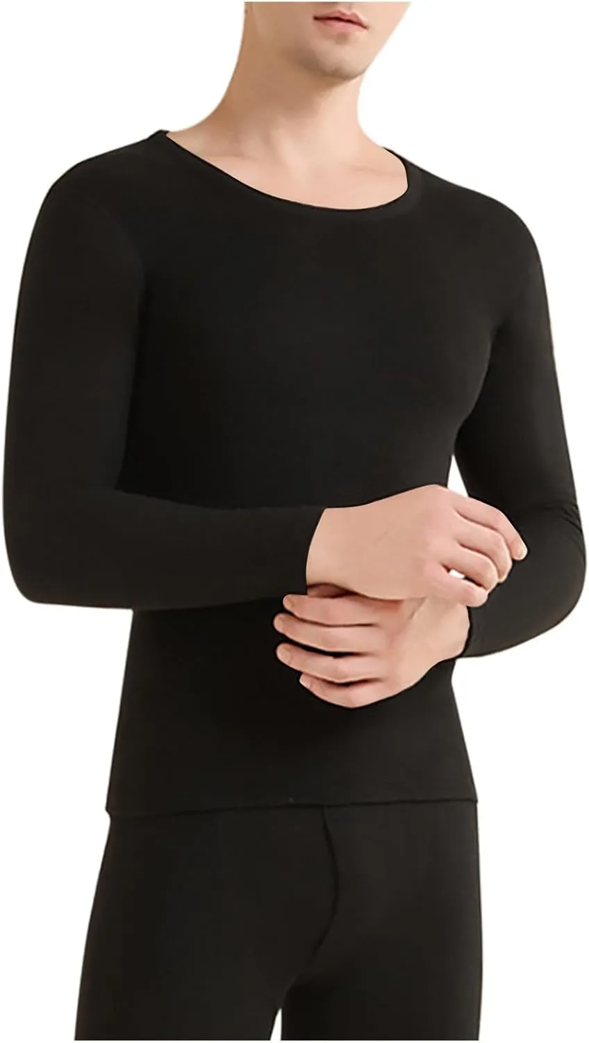 Men's Thermal Underwear Soft Long Johns Warm Thermals Top and Bottom Set 2 Piece Cold Weather Base Layer