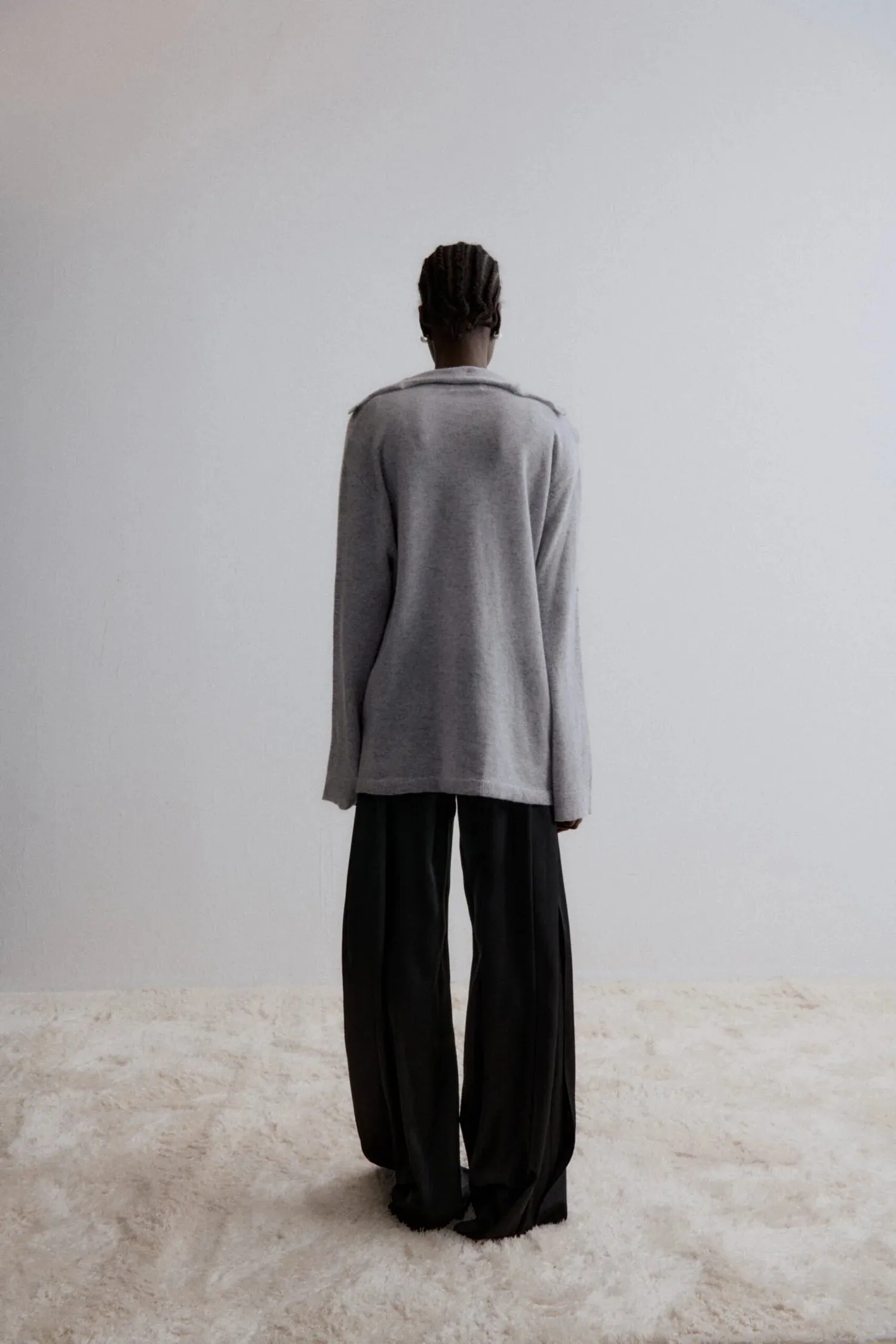 Pamira Buttoned Knit - Grey