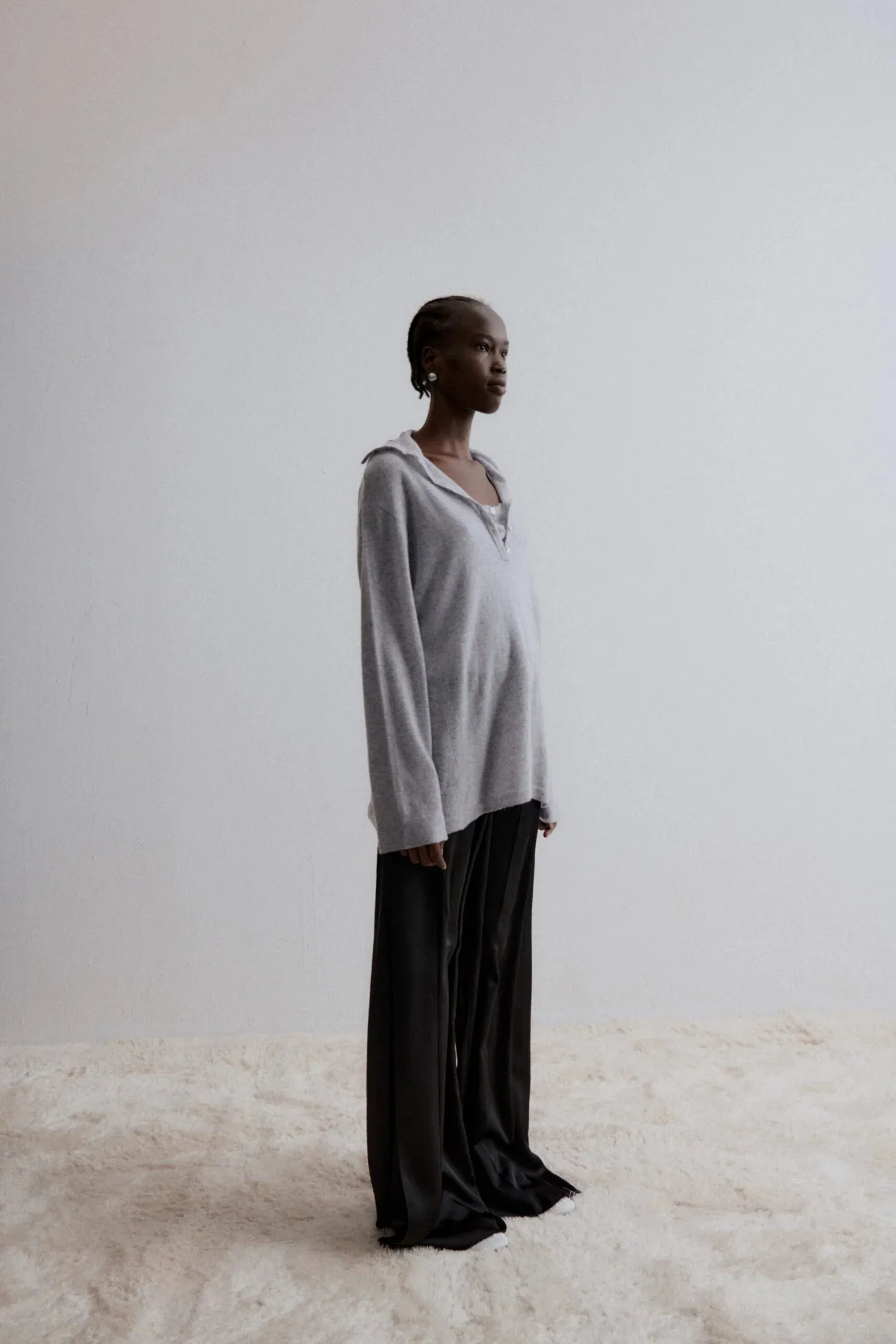 Pamira Buttoned Knit - Grey