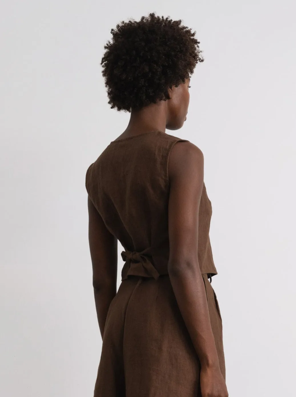 River Vest, Laundered Linen, Manzanita