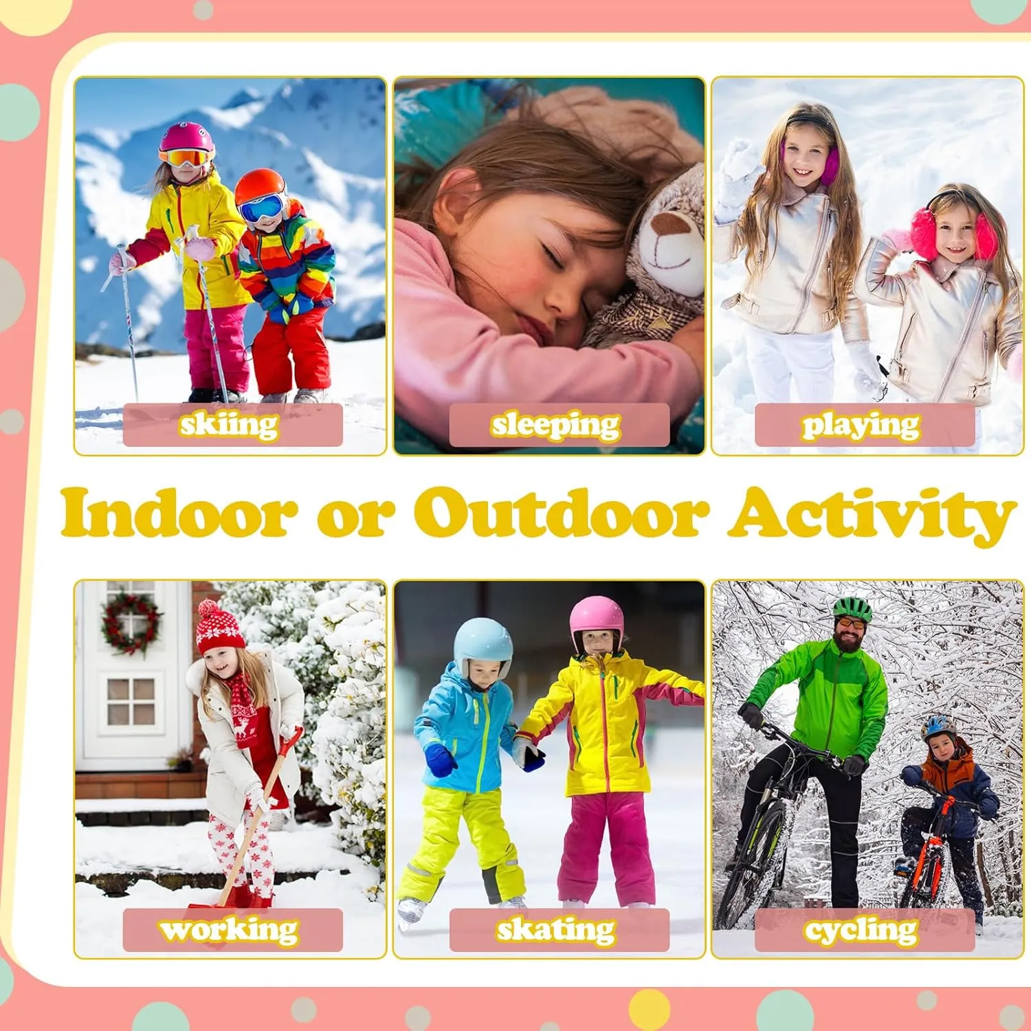 Silkfly 5 Set Girls Thermal Underwear Set Fleece Lined Long Winter Johns Kids Base Layer Thermal Top Bottom Warm Set