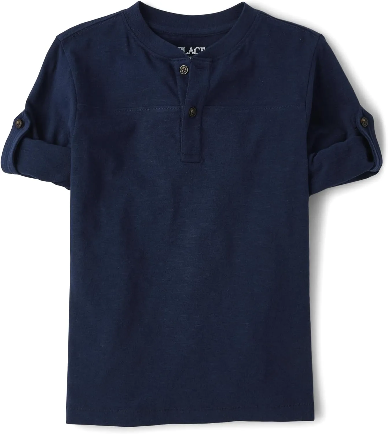 The Children's Place Boys' Long Sleeve Rolled Cuff Henley Shirt