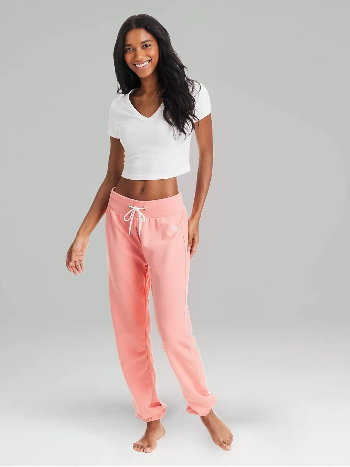 U.S. Polo Assn. Womens Sweatpants - French Terry Lounge Pants Sweats - Breathable, Comfy Joggers for Women No Pockets
