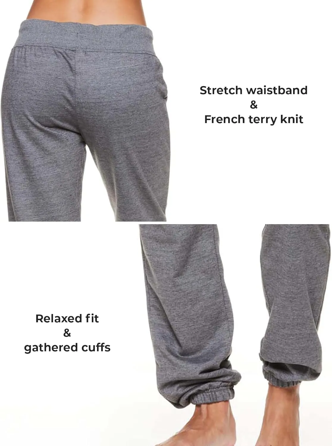 U.S. Polo Assn. Womens Sweatpants - French Terry Lounge Pants Sweats - Breathable, Comfy Joggers for Women No Pockets