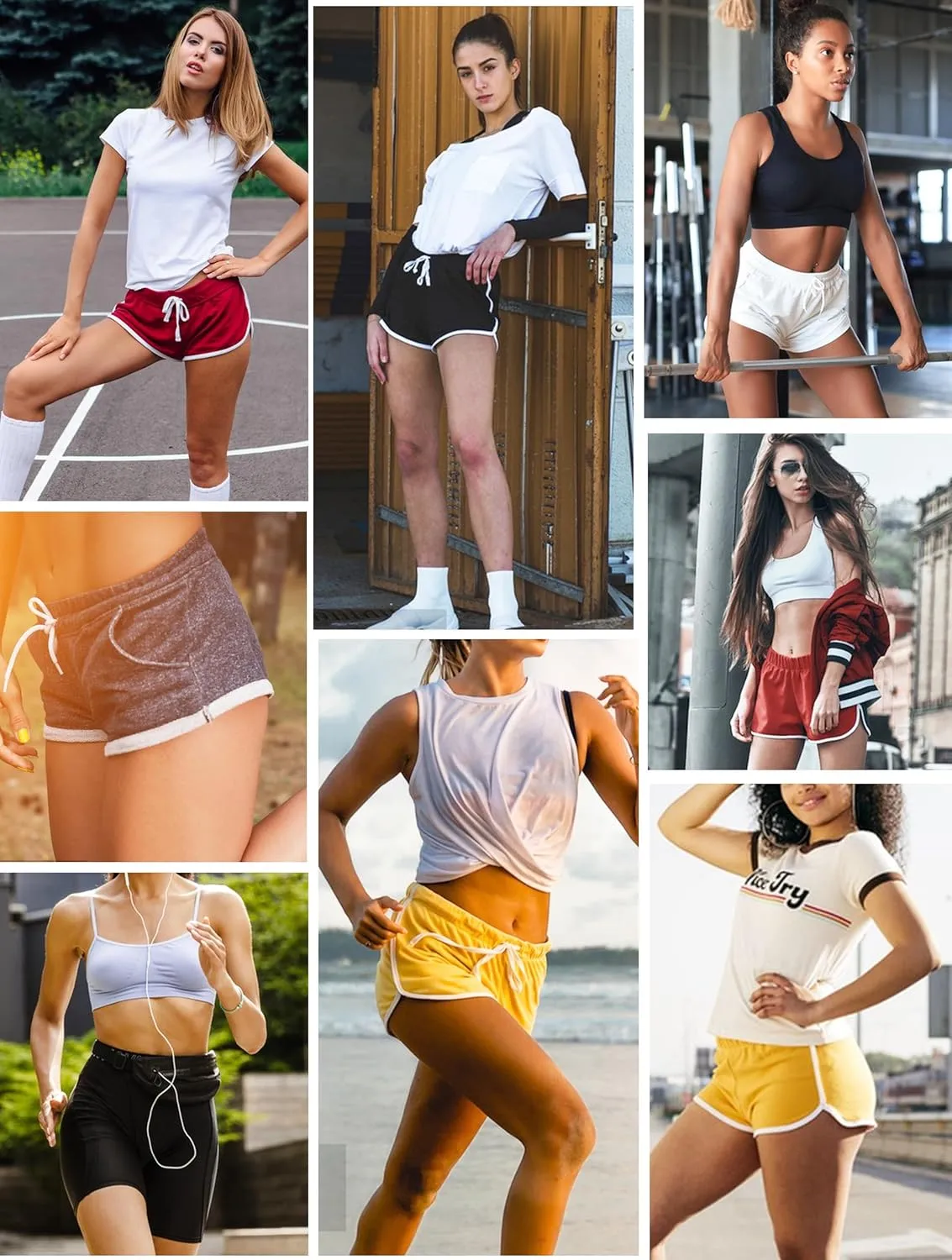 Vlazom Womens Sleep Shorts Cotton Pajamas Yoga Gym Running Active Shorts Drawstring Waist with Pocket S-XXL